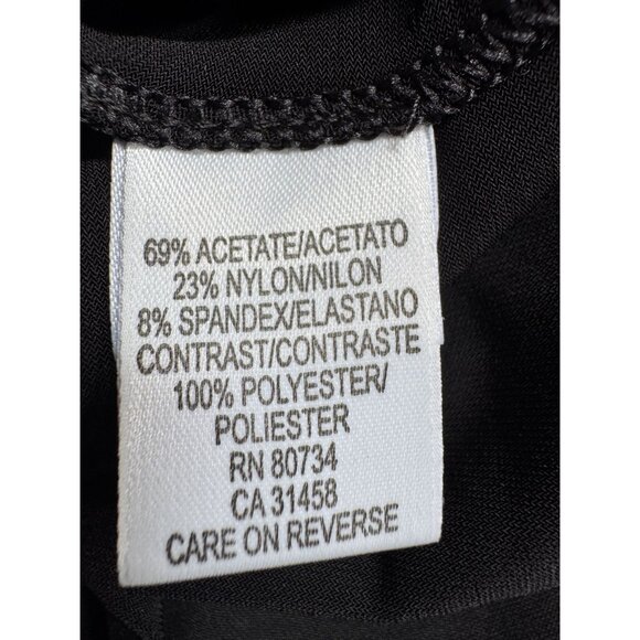 BCBG Max Azria Black Halter Dress W/Beaded Jersey Large Made In China - Picture 11 of 16